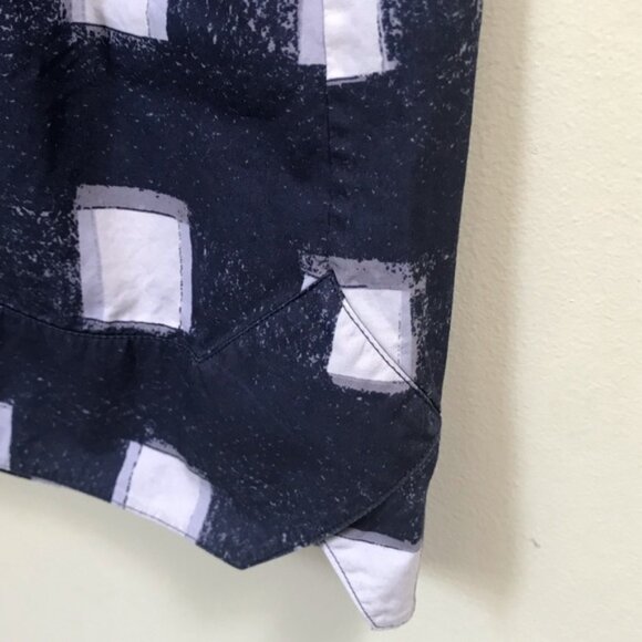 Tory Burch Antibes Poplin Cotton Top Tunic Check Shirt V Neck Slits Nautical 4 - Picture 5 of 16